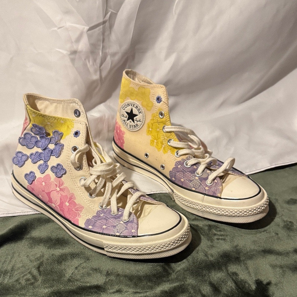Converse Women's High-Top Sneakers - Yellow, Purple, Pink Floral